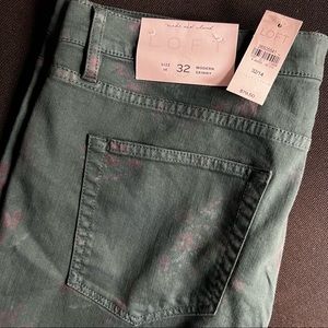 NWT Loft Modern Sz 14 Skinny Floral Ankle Pants with Frayed Hem